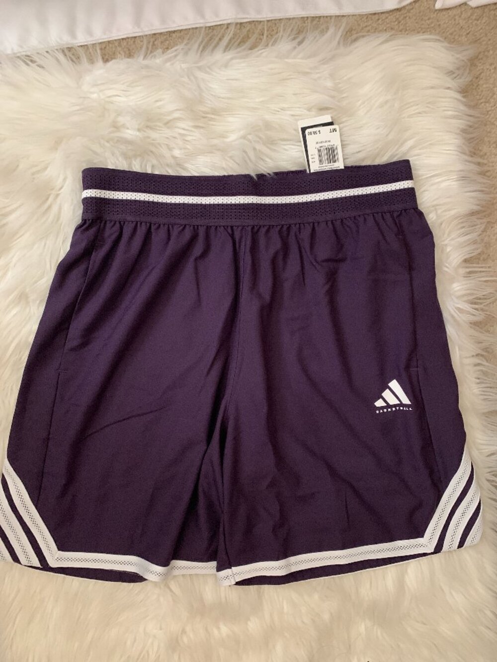ADIDAS Crazy Lite Basketball Shorts in Aurora Plum/White Sz MEDIUM